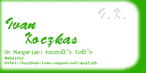 ivan koczkas business card